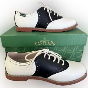 NIB Eastland Sadie retro rockabilly pinup leather saddle shoes oxfords dance 8.5
